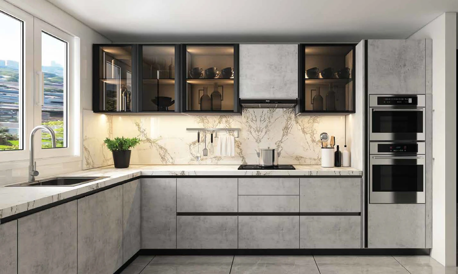 Project visual of a double-height living space